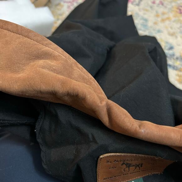 Vtg Lauren Ralph Lauren Black Riding Duster Trench Coat Womens Size Small - Picture 4 of 9